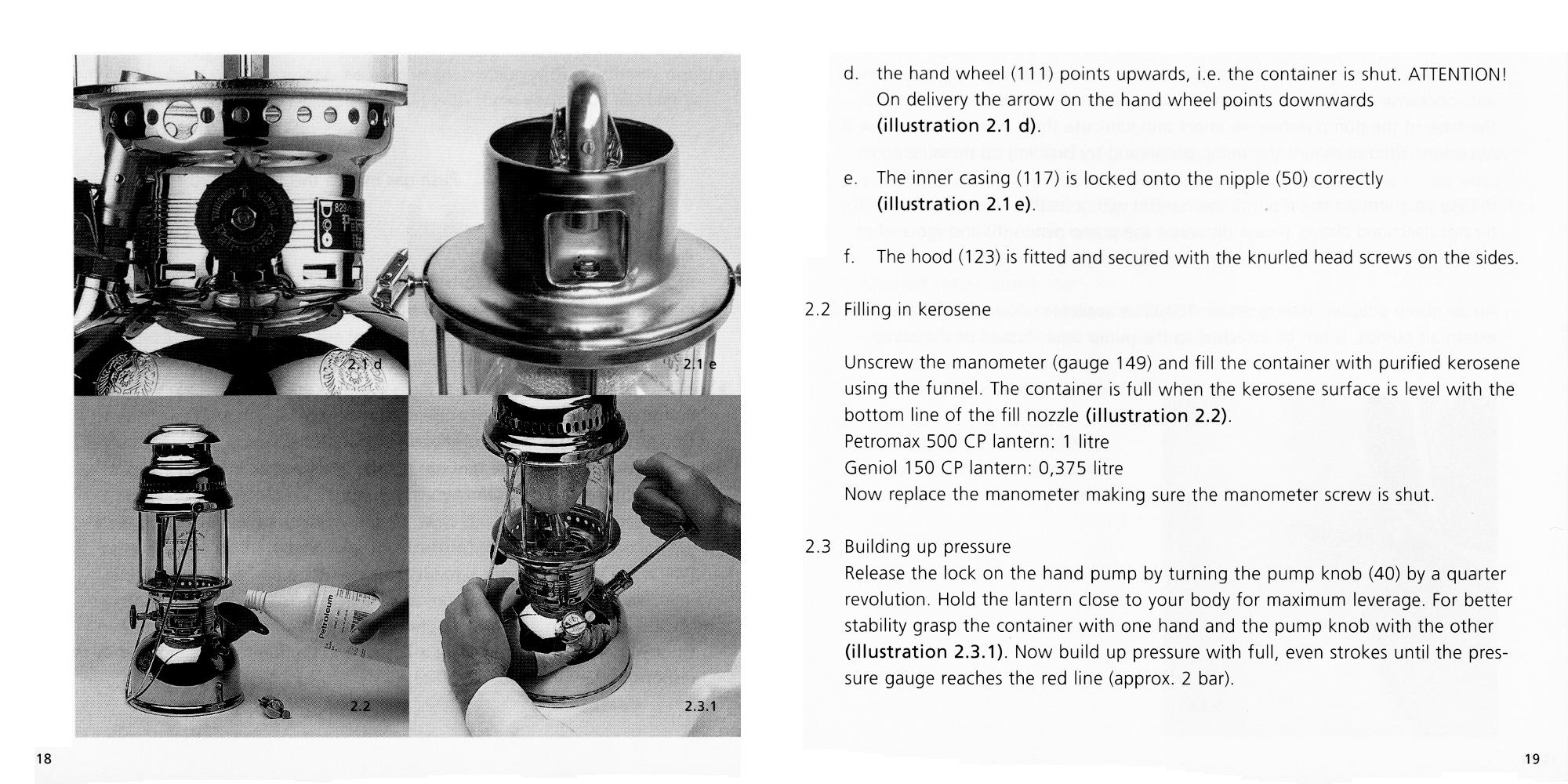 Petromax Instructions page 18 and 19